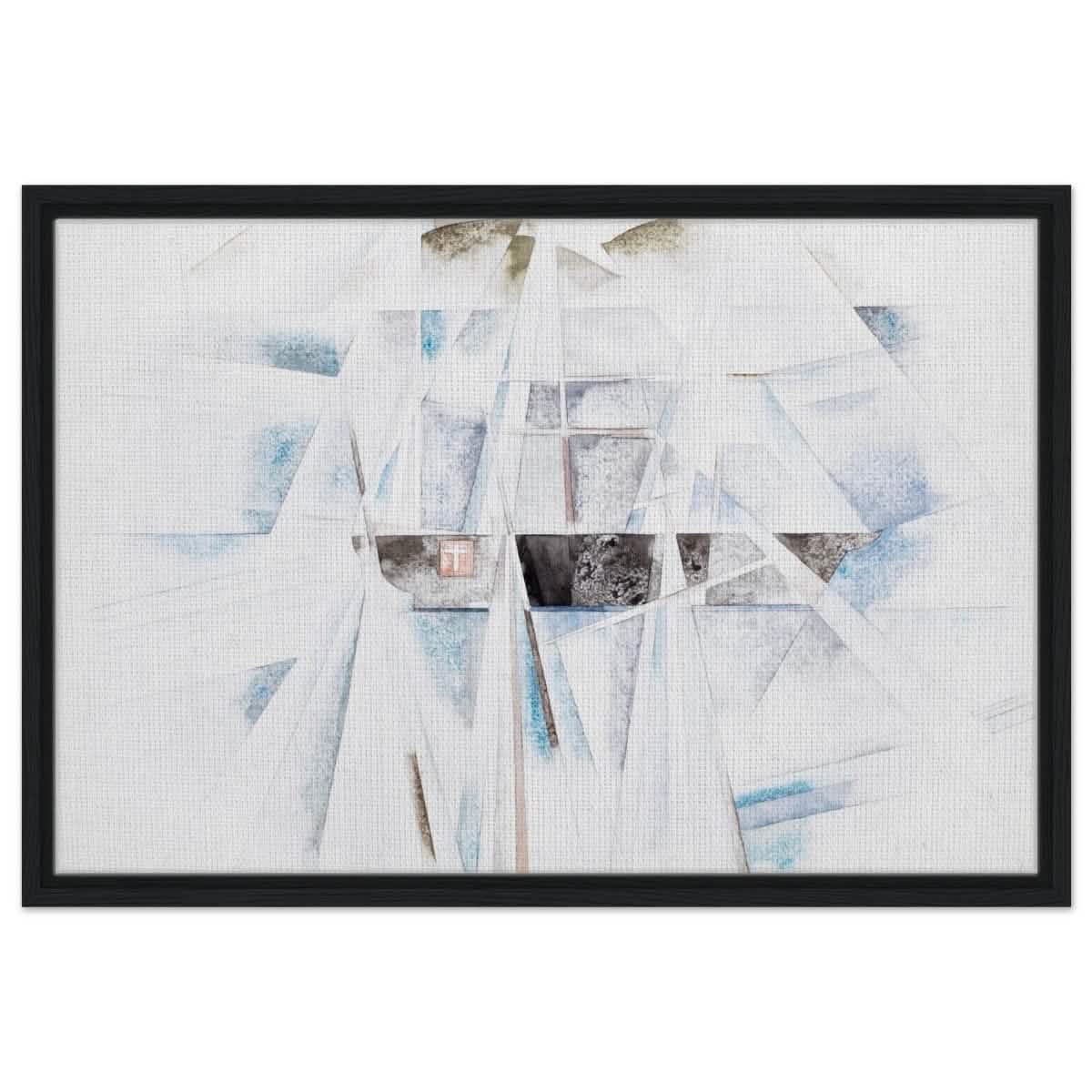 Bermuda No. 2, The Schooner (1917) by Charles Demuth | Vintage Cubism wall art print - Framed Canvas - 50x75 cm / 20x30″ - Black frame