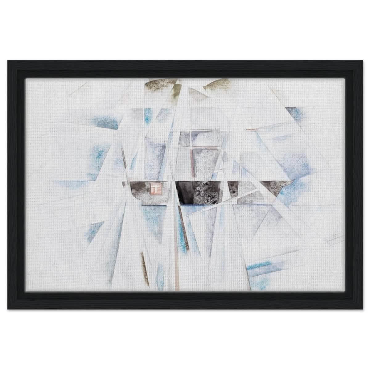 Bermuda No. 2, The Schooner (1917) by Charles Demuth | Vintage Cubism wall art print - Framed Canvas - 30x45 cm / 12x18″ - Black frame
