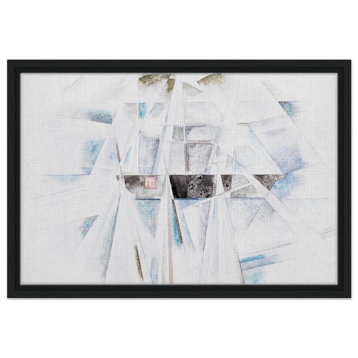 Bermuda No. 2, The Schooner (1917) by Charles Demuth | Vintage Cubism wall art print - Framed Canvas - 40x60 cm / 16x24″ - Black frame