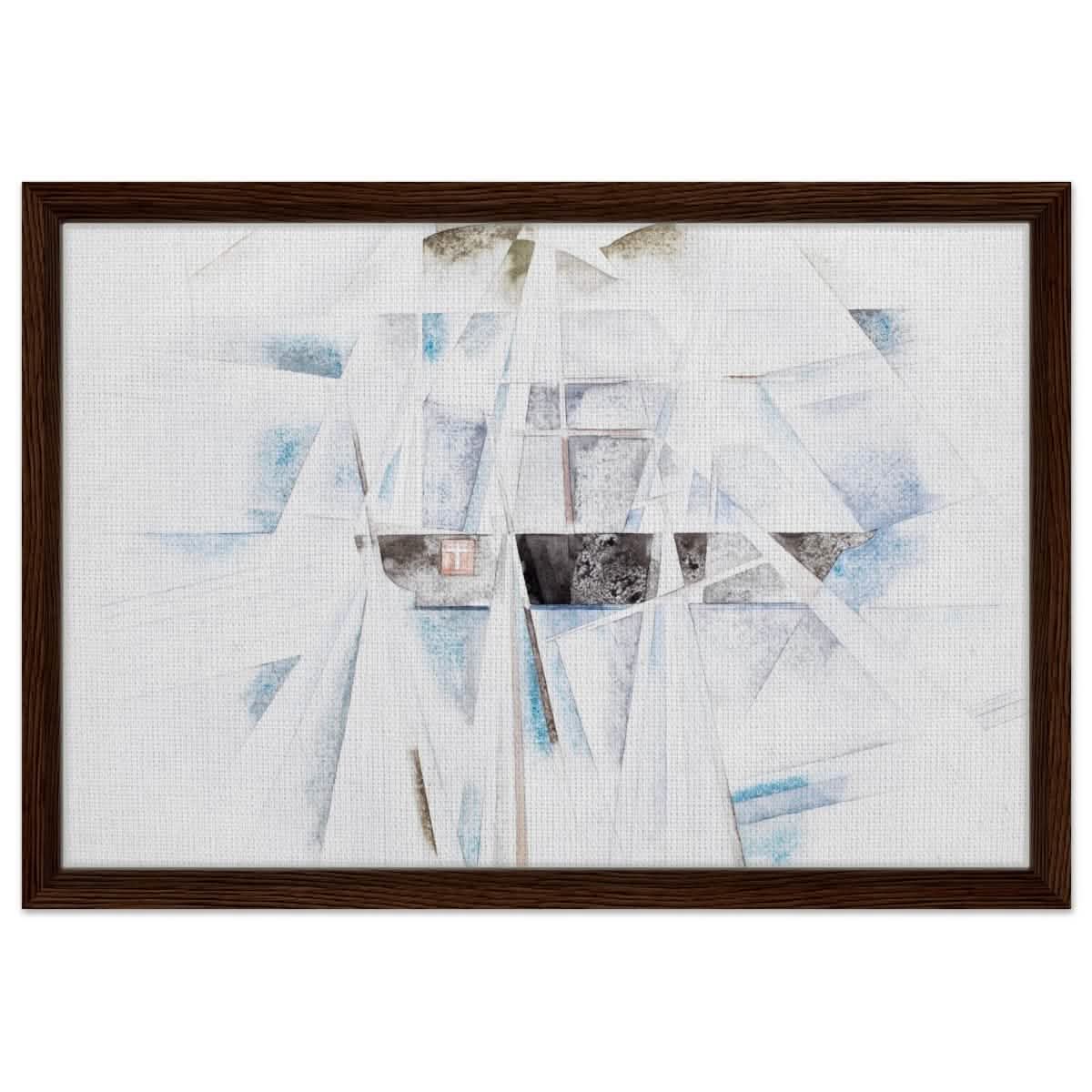 Bermuda No. 2, The Schooner (1917) by Charles Demuth | Vintage Cubism wall art print - Framed Canvas - 40x60 cm / 16x24″ - Dark wood frame