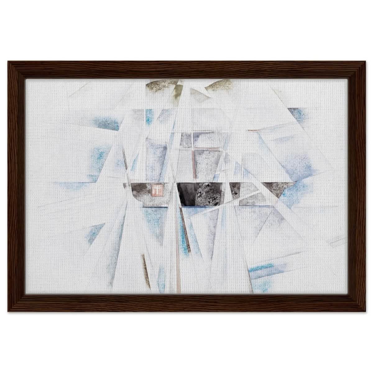 Bermuda No. 2, The Schooner (1917) by Charles Demuth | Vintage Cubism wall art print - Framed Canvas - 30x45 cm / 12x18″ - Dark wood frame