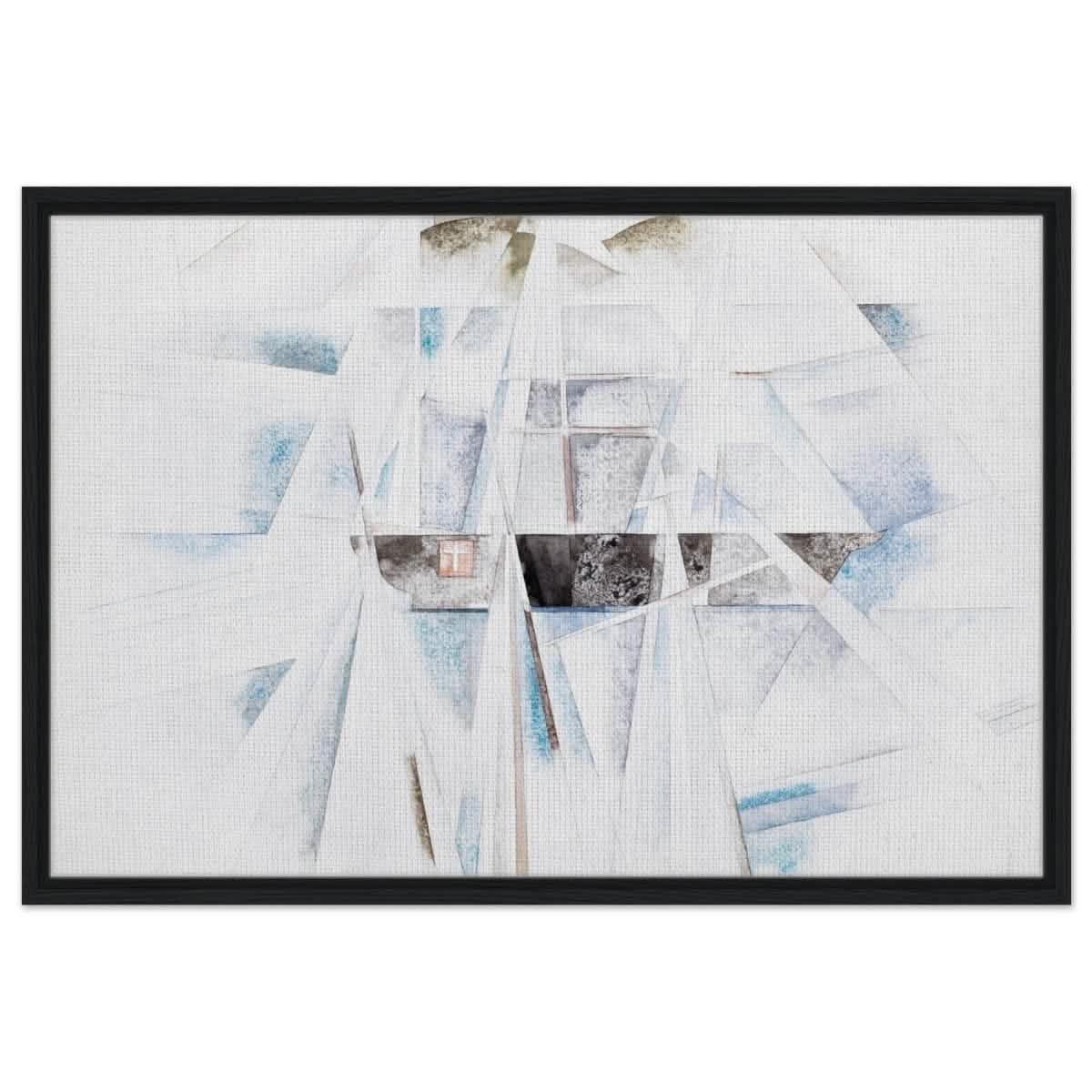 Bermuda No. 2, The Schooner (1917) by Charles Demuth | Vintage Cubism wall art print - Framed Canvas - 60x90 cm / 24x36″ - Black frame