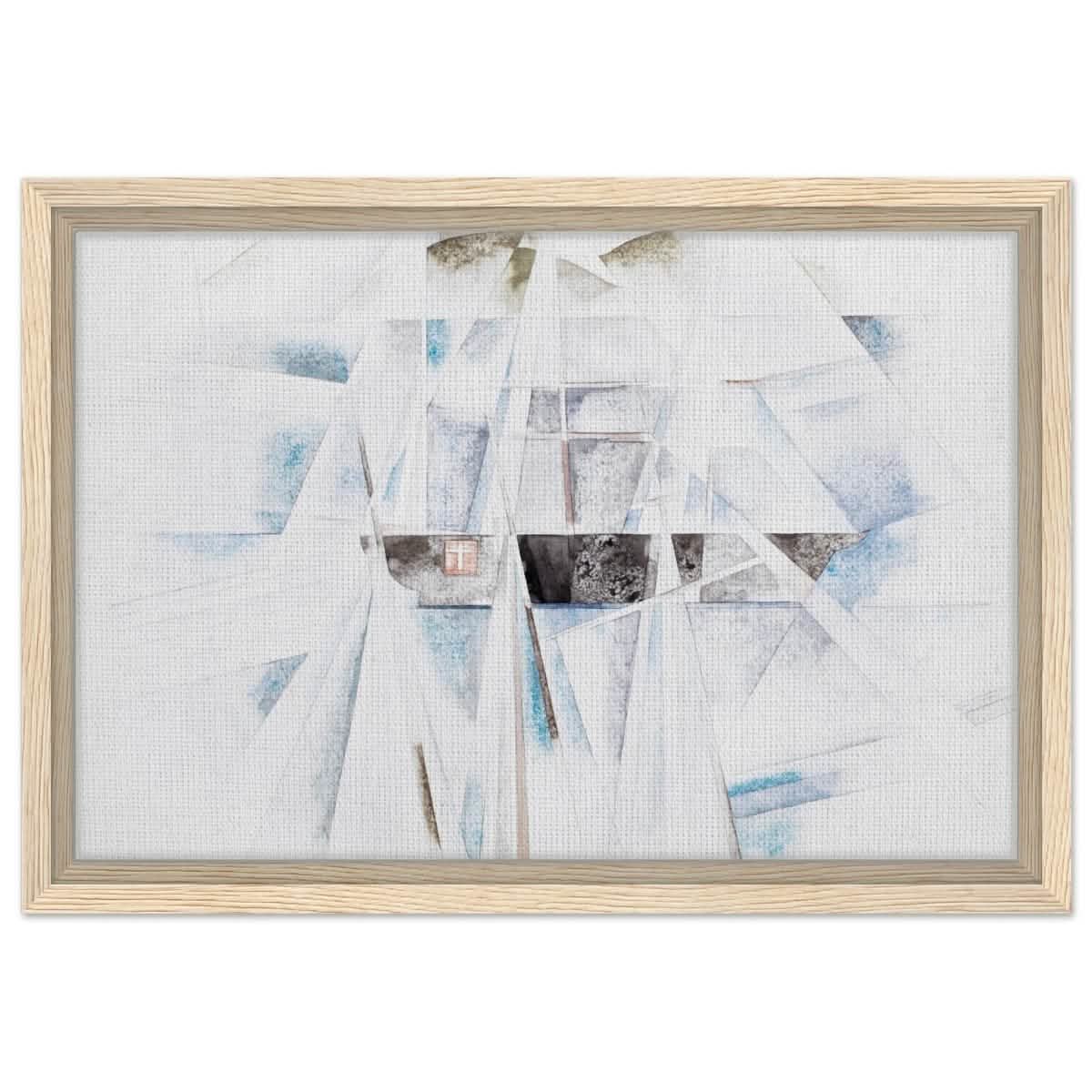 Bermuda No. 2, The Schooner (1917) by Charles Demuth | Vintage Cubism wall art print - Framed Canvas - 30x45 cm / 12x18″ - Wood frame