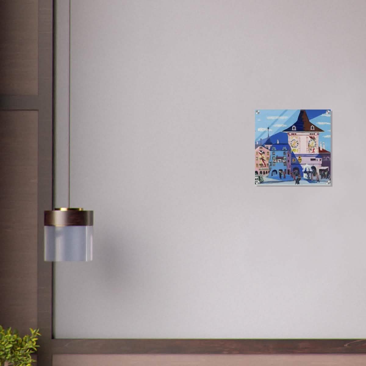 Bern with Belltower by Ernst Ludwig Kirchner - Acrylic Print - 40x40 cm / 16x16″ -