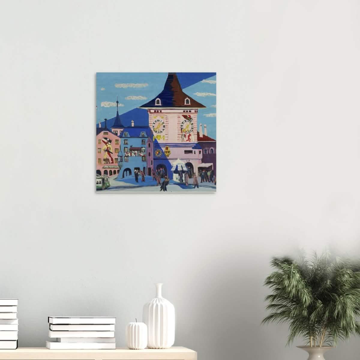 Bern with Belltower by Ernst Ludwig Kirchner - Wood Prints - 50x50 cm / 20x20″ - 10 mm