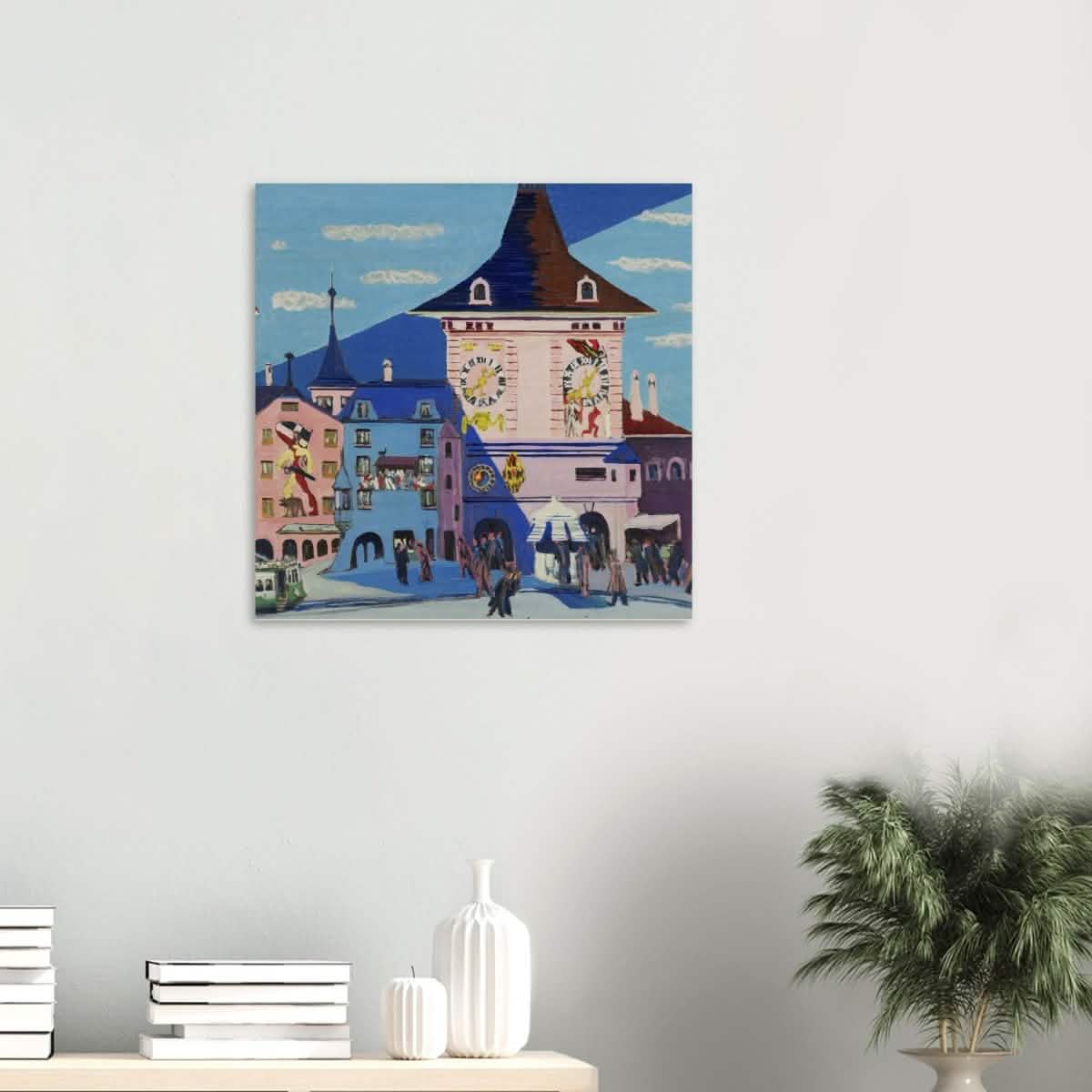 Bern with Belltower by Ernst Ludwig Kirchner - Wood Prints - 60x60 cm / 24x24″ - 20 mm