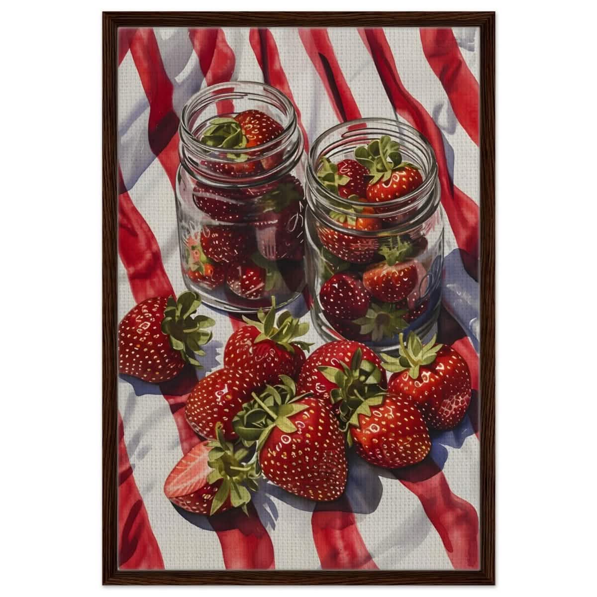 Berry Bliss | Contemporary Realism | wall art print - Framed Canvas - 60x90 cm / 24x36″ - Dark wood frame