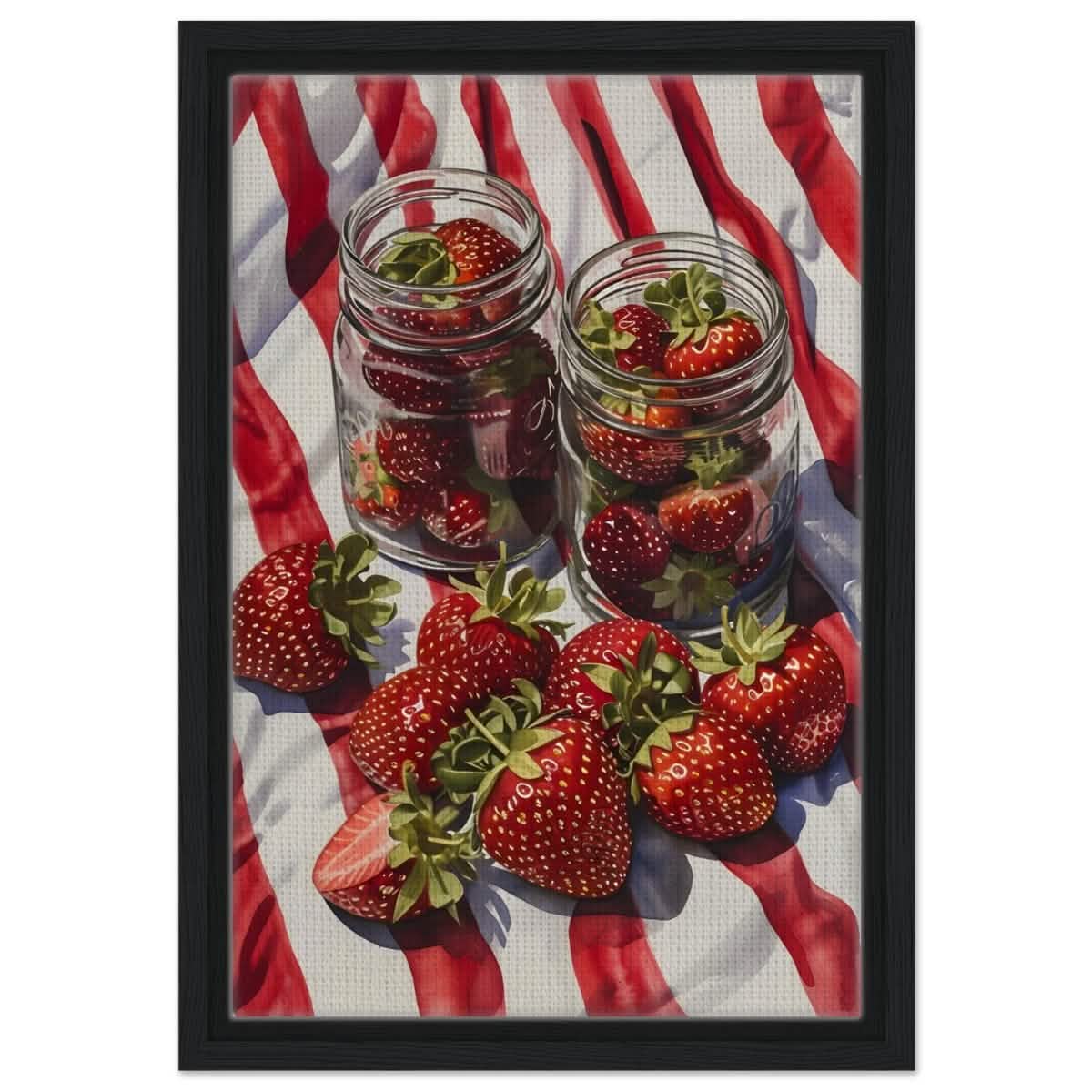 Berry Bliss | Contemporary Realism | wall art print - Framed Canvas - 30x45 cm / 12x18″ - Black frame