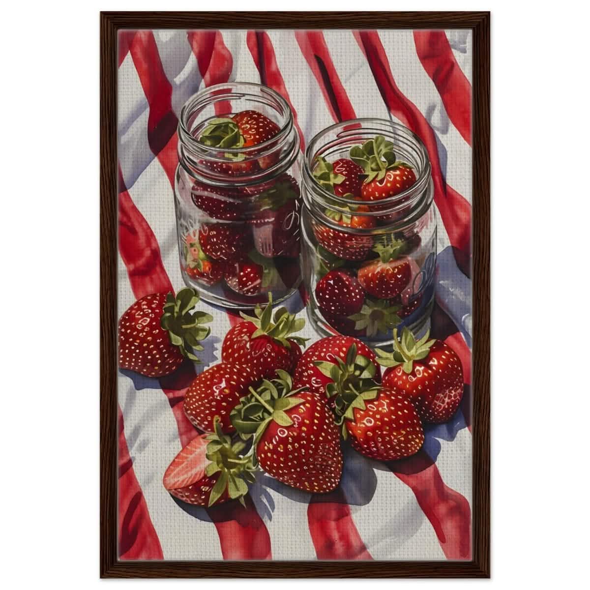 Berry Bliss | Contemporary Realism | wall art print - Framed Canvas - 50x75 cm / 20x30″ - Dark wood frame