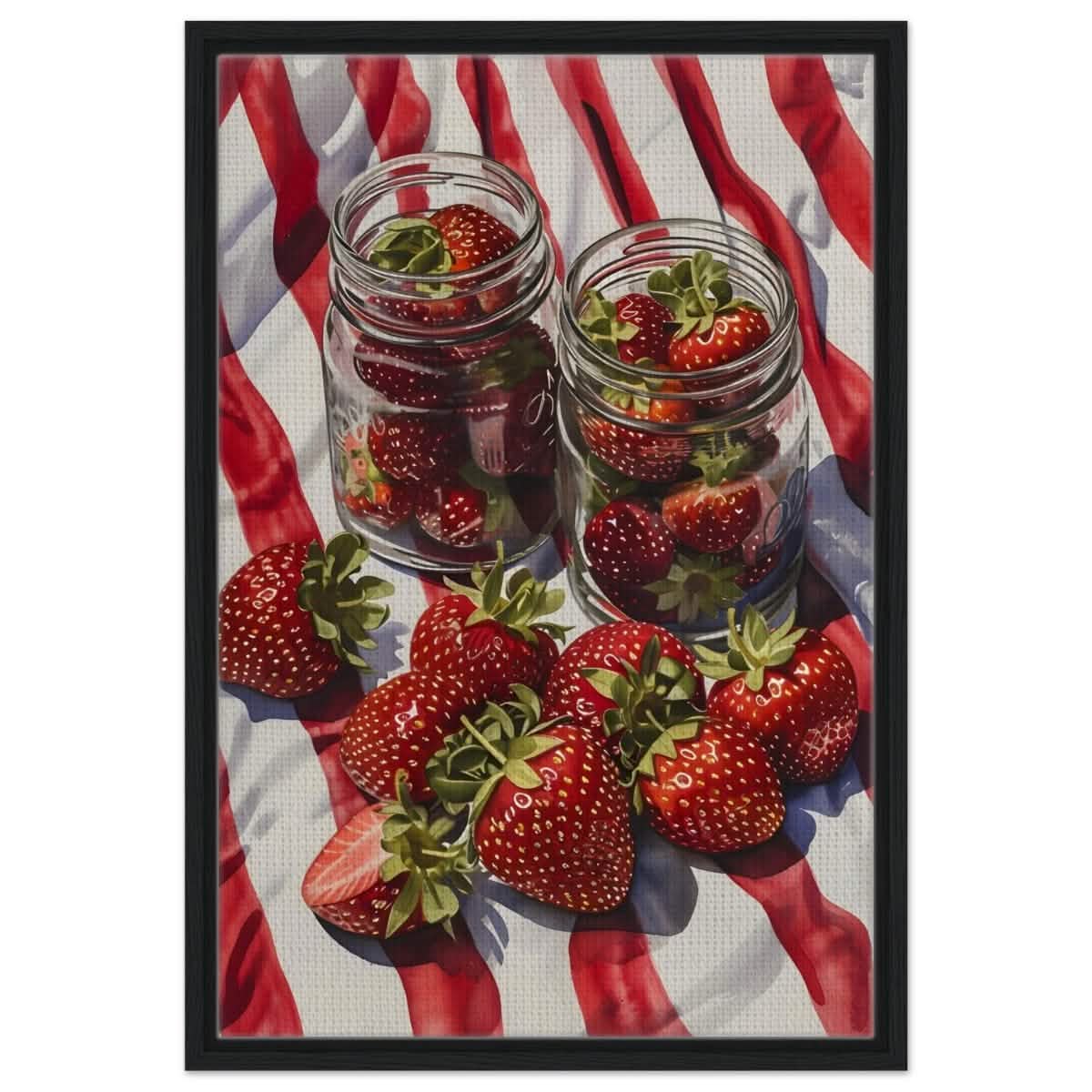 Berry Bliss | Contemporary Realism | wall art print - Framed Canvas - 50x75 cm / 20x30″ - Black frame