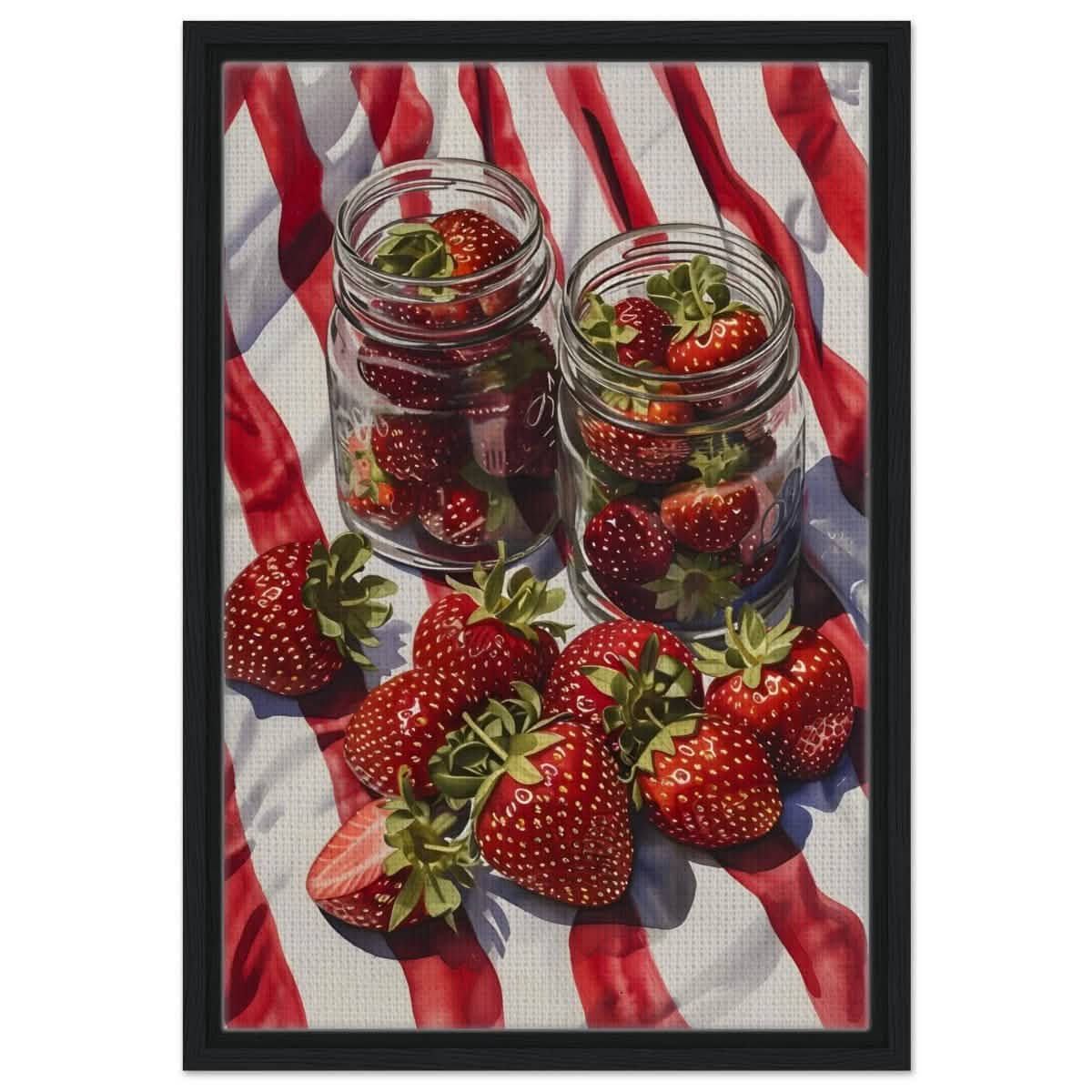 Berry Bliss | Contemporary Realism | wall art print - Framed Canvas - 40x60 cm / 16x24″ - Black frame