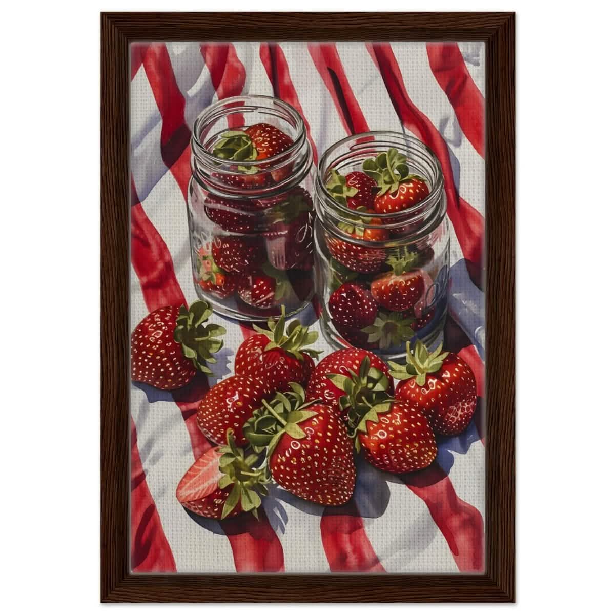 Berry Bliss | Contemporary Realism | wall art print - Framed Canvas - 30x45 cm / 12x18″ - Dark wood frame