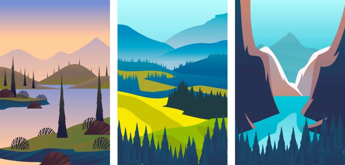 Beyond the Valley | Bedroom Trio Set | Wall Art Print - Canvas - 30X45 CM / 12X18″ -