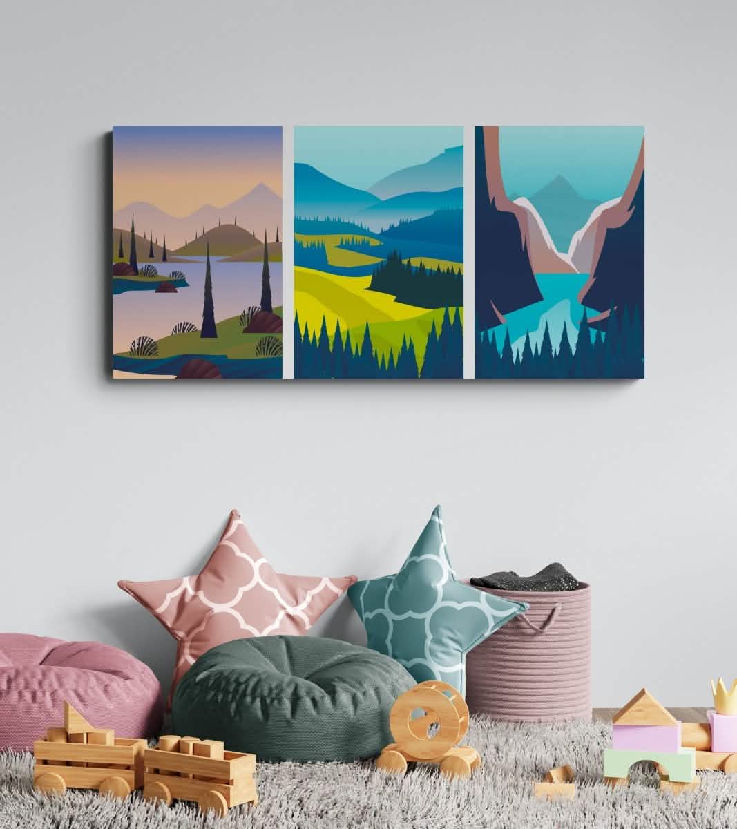 Beyond the Valley | Bedroom Trio Set | Wall Art Print - Canvas - 30X45 CM / 12X18″ -