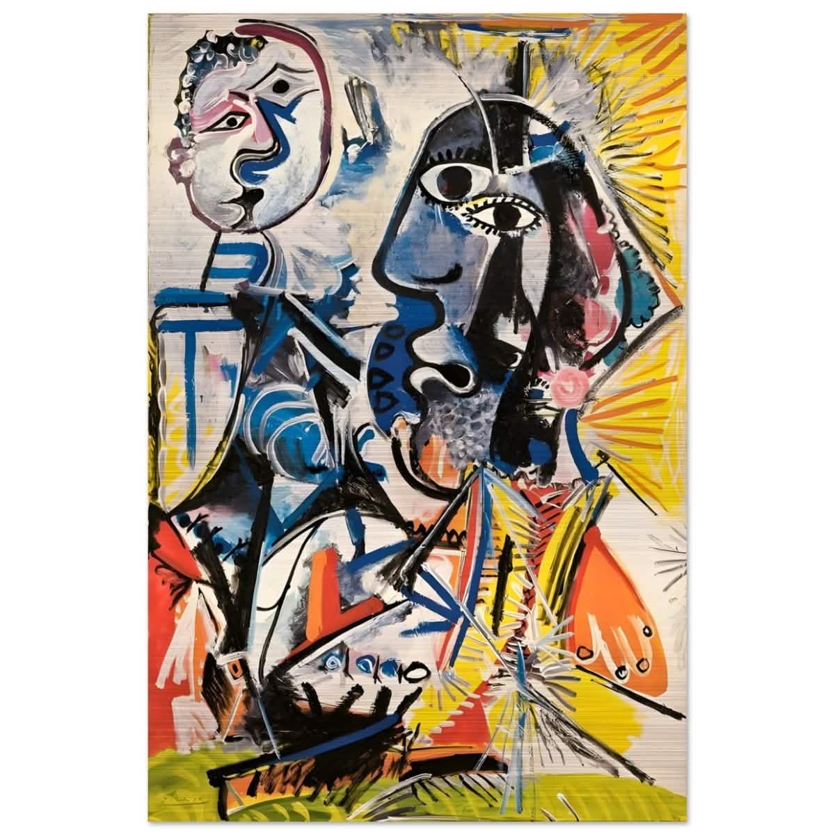 Big Heads by Pablo Picasso 1969 - Brushed Aluminum Print - 50x75 cm / 20x30″ -