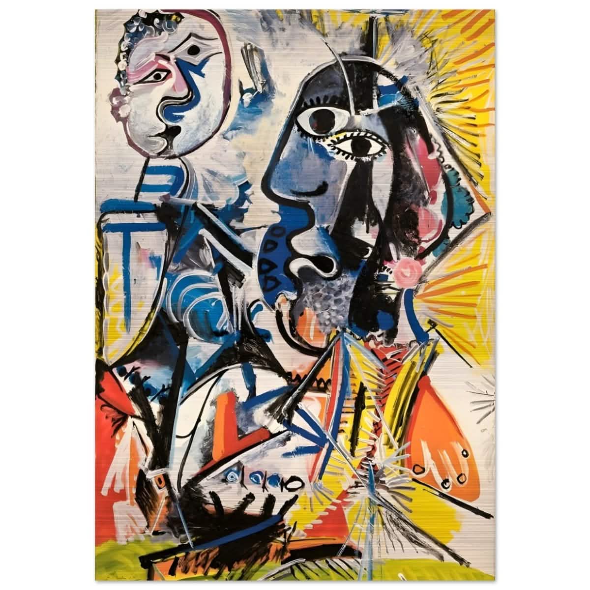 Big Heads by Pablo Picasso 1969 - Brushed Aluminum Print - 70x100 cm / 28x40″ -