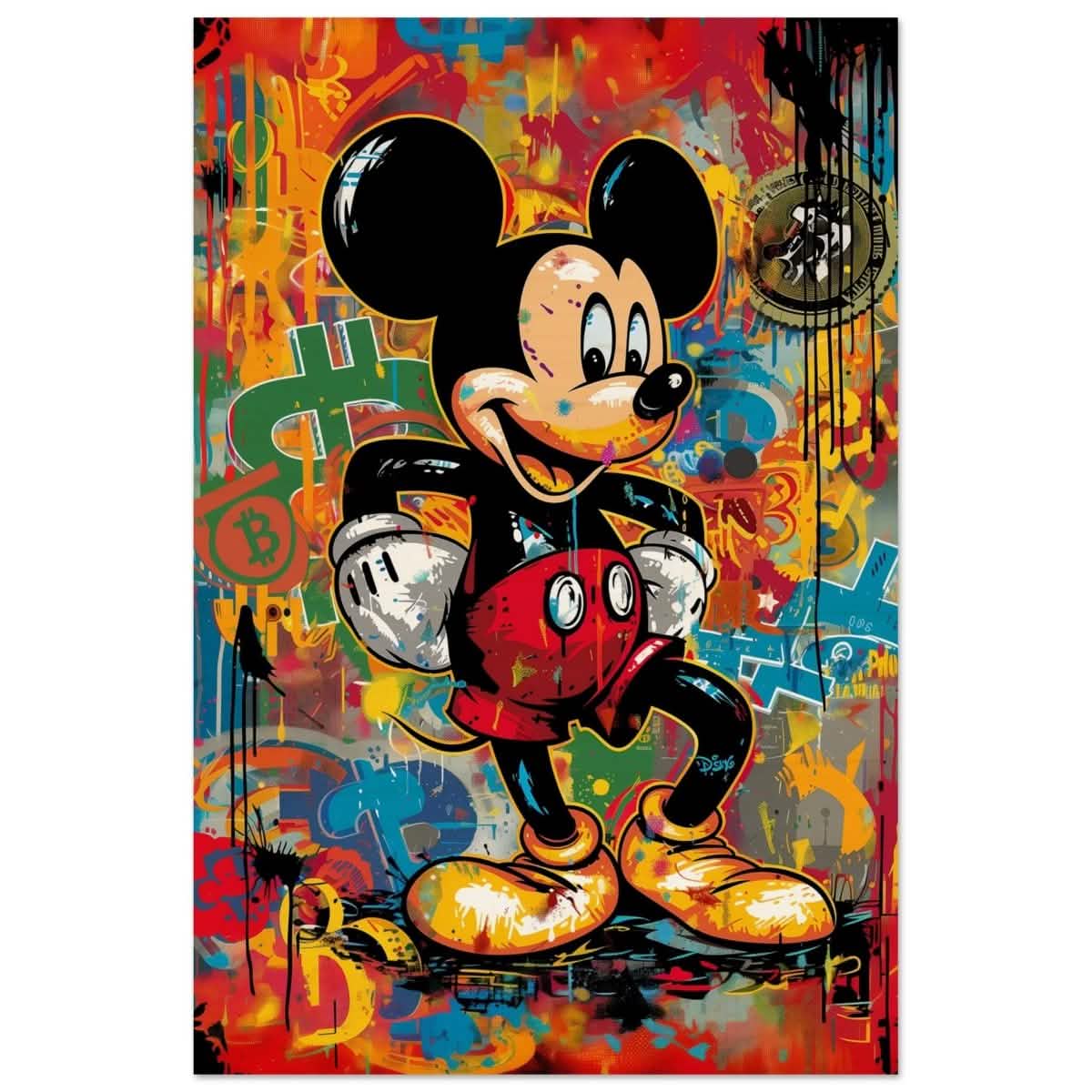 BitMouse Burst | Mickey in Chaos | Pop art wall art print - Wood Prints - 40x60 cm / 16x24″ -