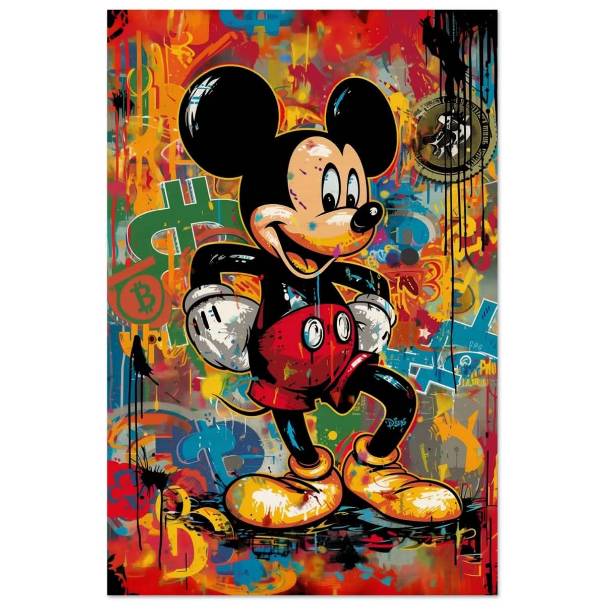 BitMouse Burst | Mickey in Chaos | Pop art wall art print - Wood Prints - 60x90 cm / 24x36″ -