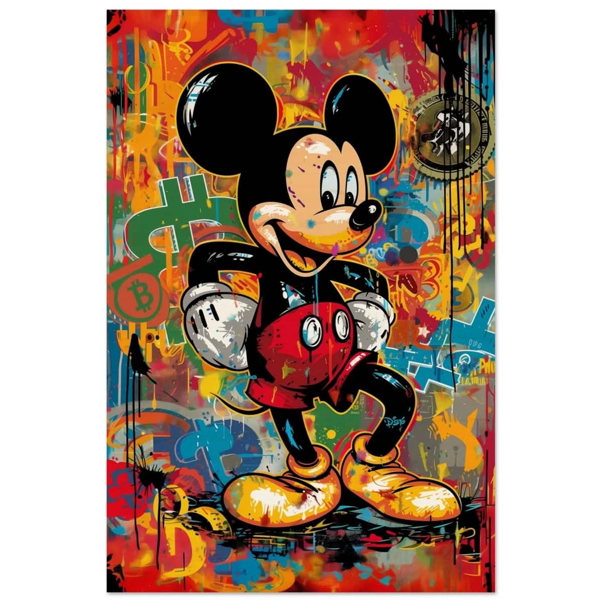 BitMouse Burst | Mickey in Chaos | Pop art wall art print - Wood Prints - 30x45 cm / 12x18″ -