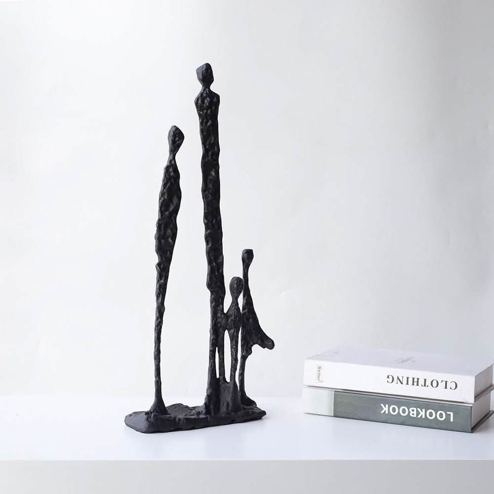 Black Bronze Cast Iron Metal Sculpture Soft Decoration Ornaments - 240x90x550mm - Black -