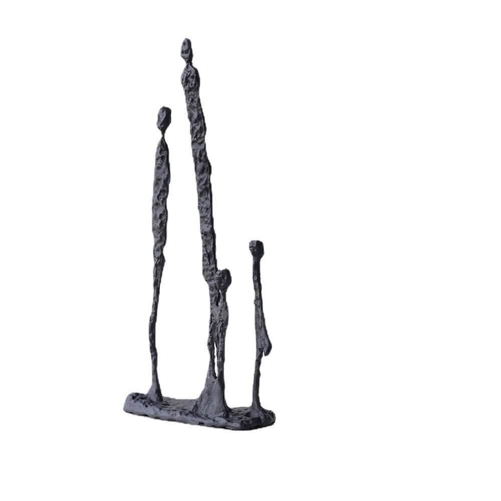 Black Bronze Cast Iron Metal Sculpture Soft Decoration Ornaments - 240x90x550mm - Black -