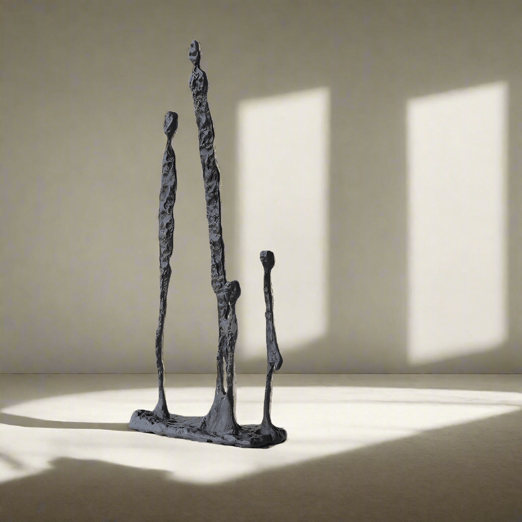 Black Bronze Cast Iron Metal Sculpture Soft Decoration Ornaments - 240x90x550mm - Black -