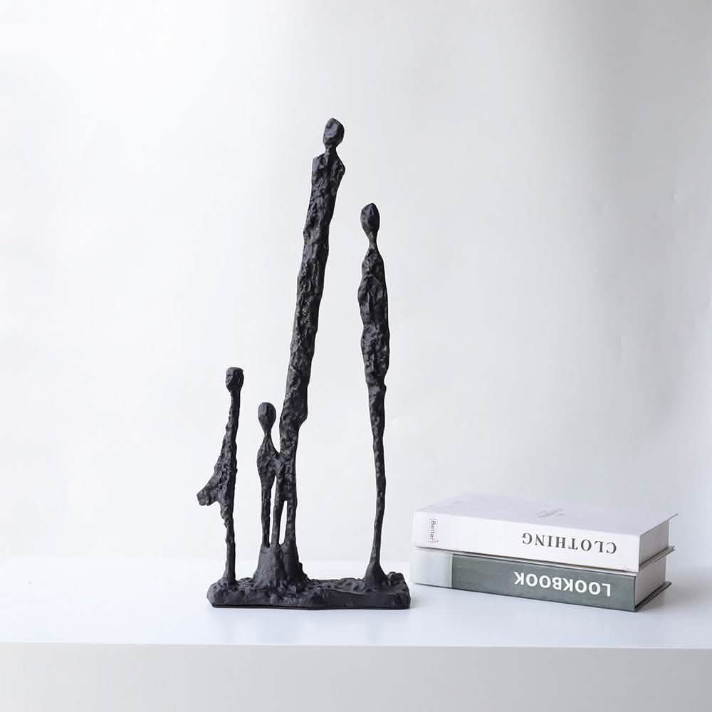 Black Bronze Cast Iron Metal Sculpture Soft Decoration Ornaments - 240x90x550mm - Black -