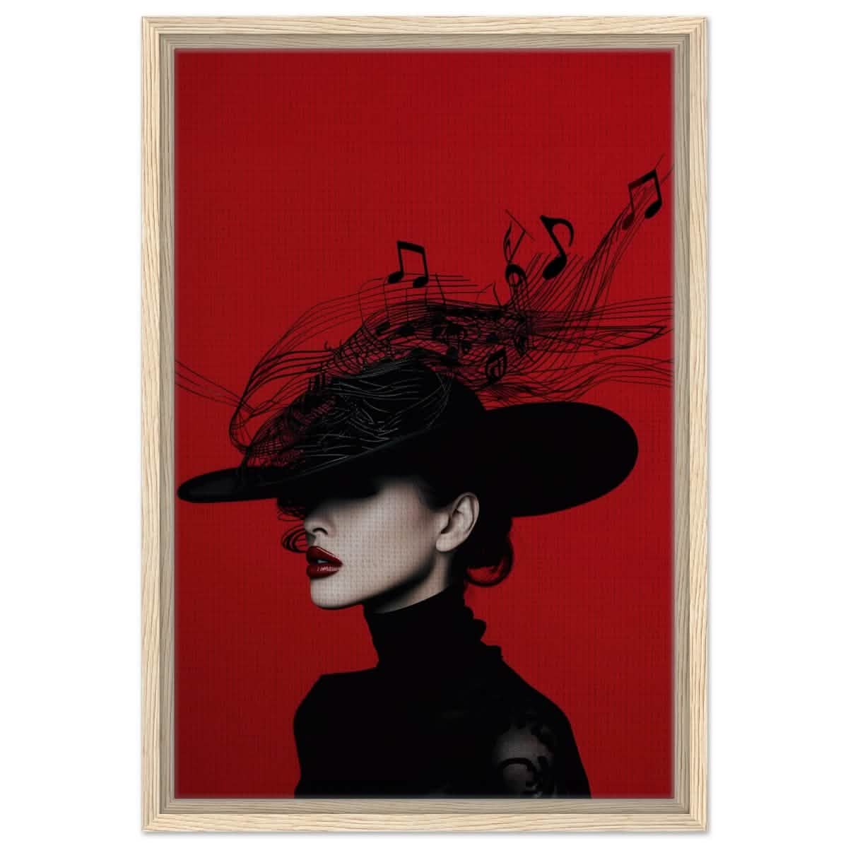 Black Melody | Da Vinci Modern Wall art Print | Eclectic Expressions - Framed Canvas - 40x60 cm / 16x24″ - Wood frame