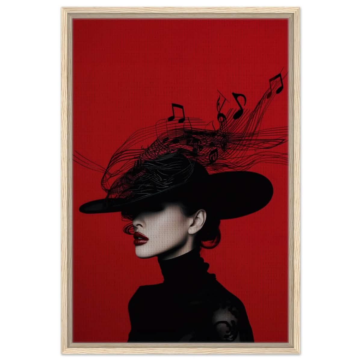 Black Melody | Da Vinci Modern Wall art Print | Eclectic Expressions - Framed Canvas - 50x75 cm / 20x30″ - Wood frame