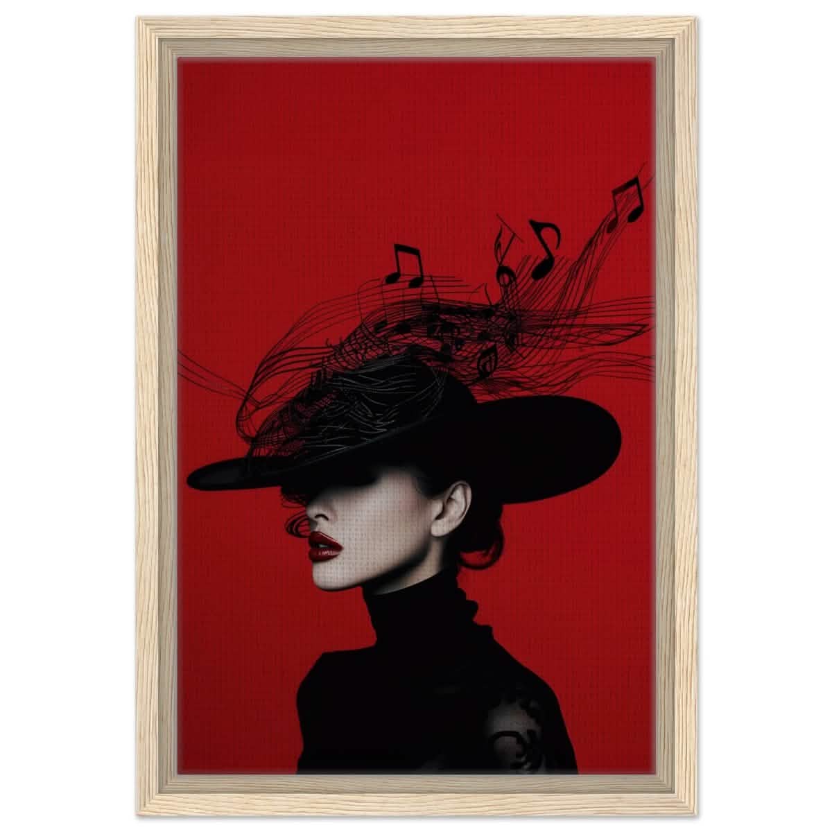 Black Melody | Da Vinci Modern Wall art Print | Eclectic Expressions - Framed Canvas - 30x45 cm / 12x18″ - Wood frame