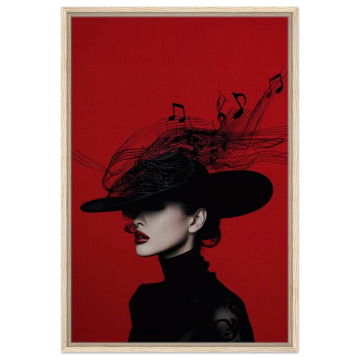 Black Melody | Da Vinci Modern Wall art Print | Eclectic Expressions - Framed Canvas - 60x90 cm / 24x36″ - Wood frame