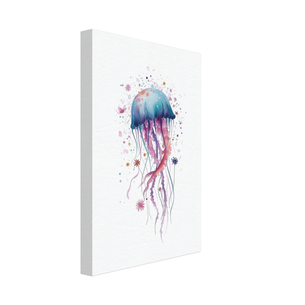 "Bloom in the Deep" – Abstract Jellyfish Wall Art Print - Canvas - 20x30 cm / 8x12″ -
