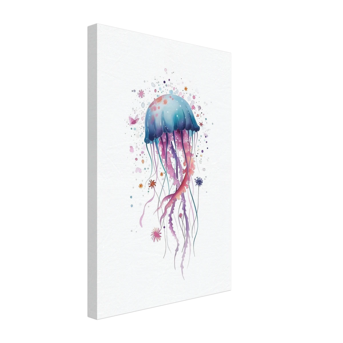 "Bloom in the Deep" – Abstract Jellyfish Wall Art Print - Canvas - 30x45 cm / 12x18″ -