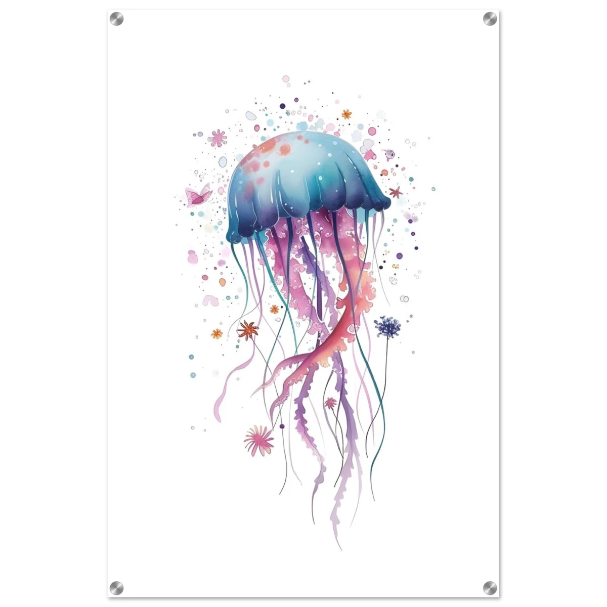 "Bloom in the Deep" – Abstract Jellyfish Wall Art Print - Acrylic Print - 60x90 cm / 24x36″ -