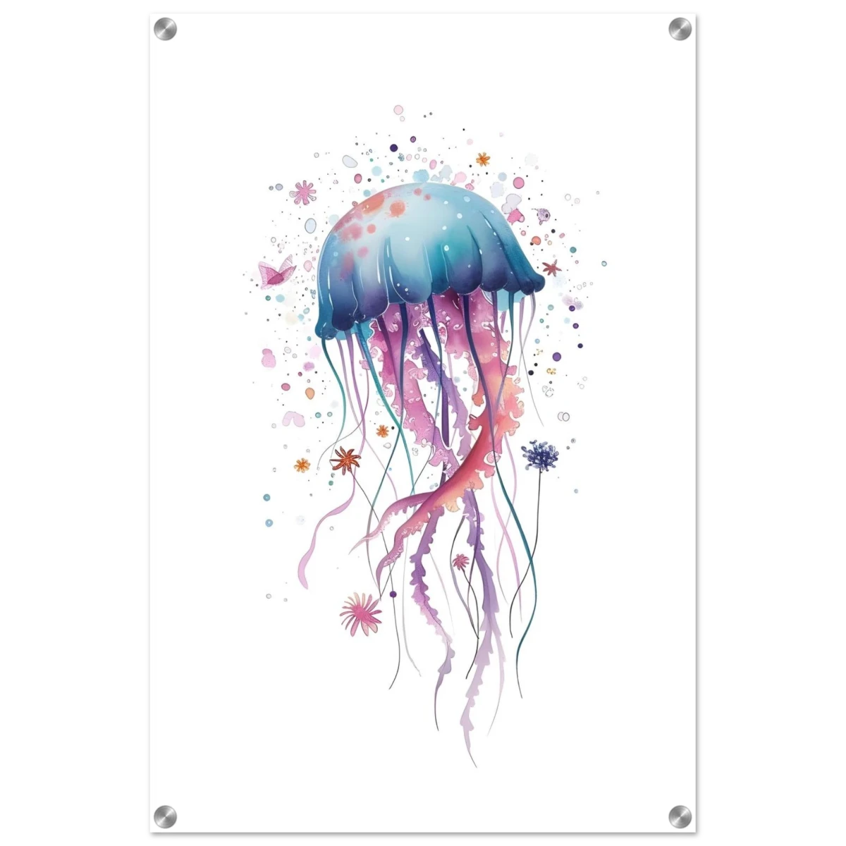"Bloom in the Deep" – Abstract Jellyfish Wall Art Print - Acrylic Print - 50x75 cm / 20x30″ -
