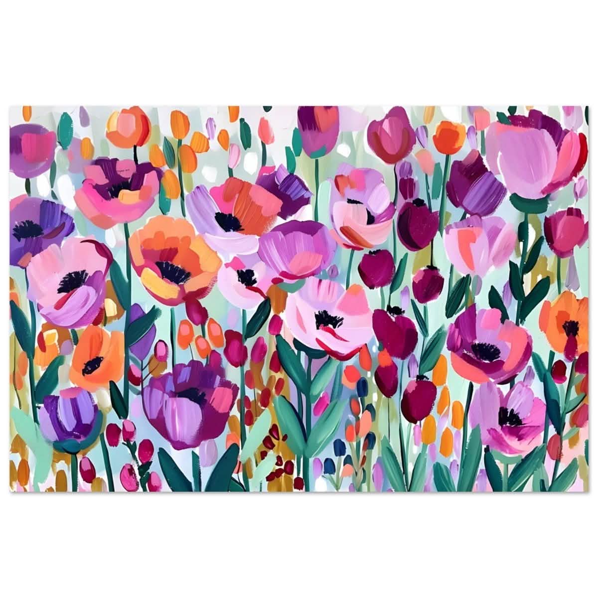 Bloom Symphony: Vibrant Floral Delight | Abstract wall art print - Aluminum Print - 40x60 cm / 16x24″ -