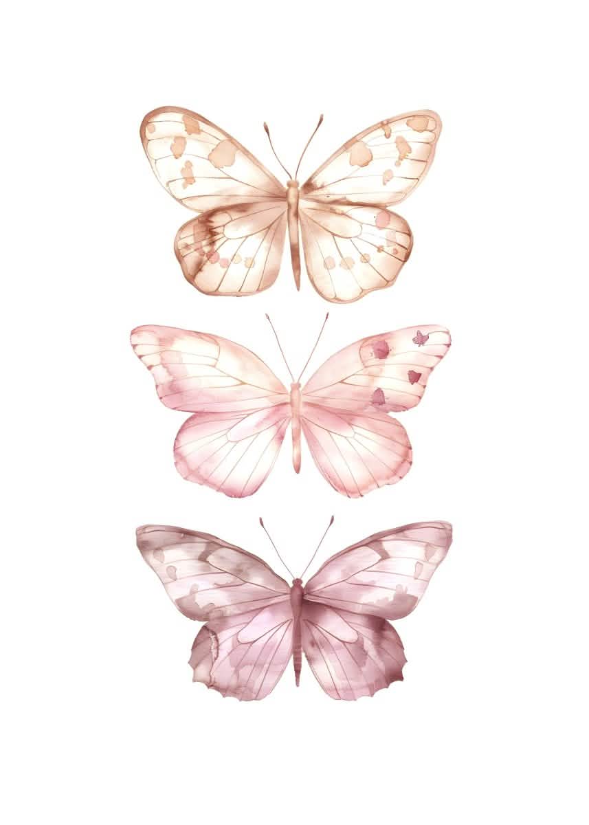 "Blue Breeze Wings" V02 – Watercolor Butterfly Elegance | Wall Art Print | 6 Design Options - 20x30 cm / 8x12" - Design Option4 - Canvas