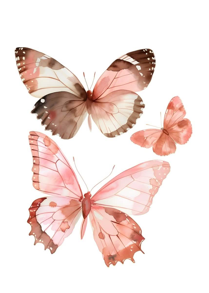 "Blue Breeze Wings" – Watercolor Butterfly Elegance | Wall Art Print | 6 Design Options - 20x30 cm / 8x12" - Design Option 1 - Canvas