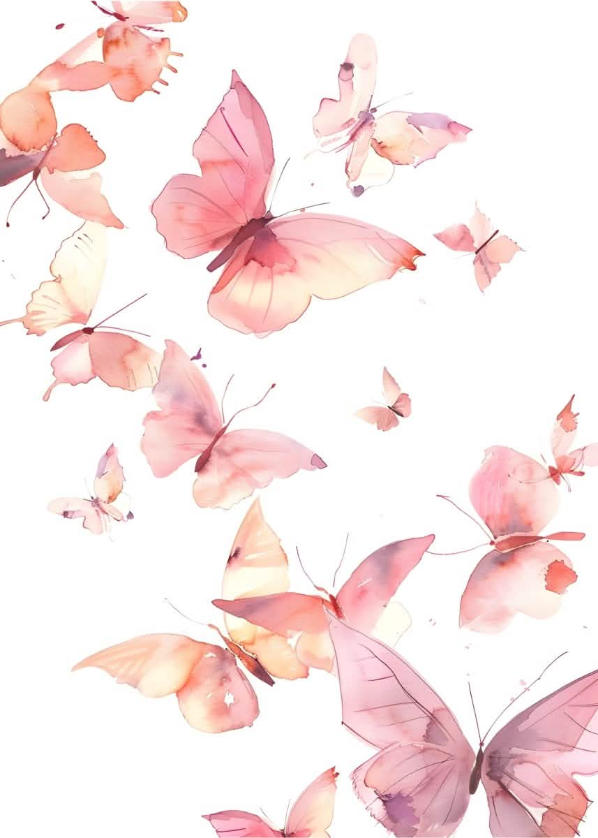 "Blue Breeze Wings" – Watercolor Butterfly Elegance | Wall Art Print | 6 Design Options - 20x30 cm / 8x12" - Design Option 2 - Canvas