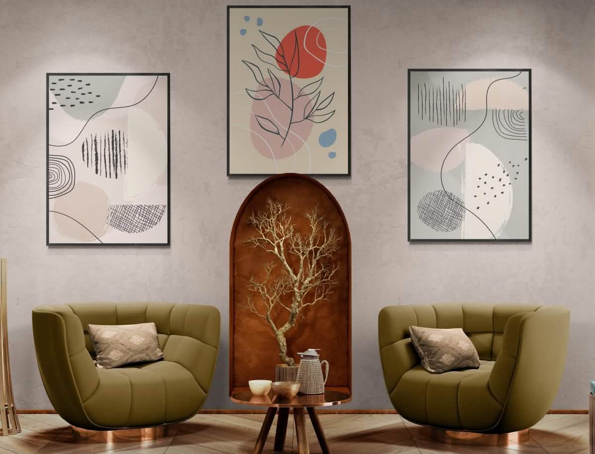 Blush & Bloom Trio - Canvas - 30X45 CM / 12X18″ -