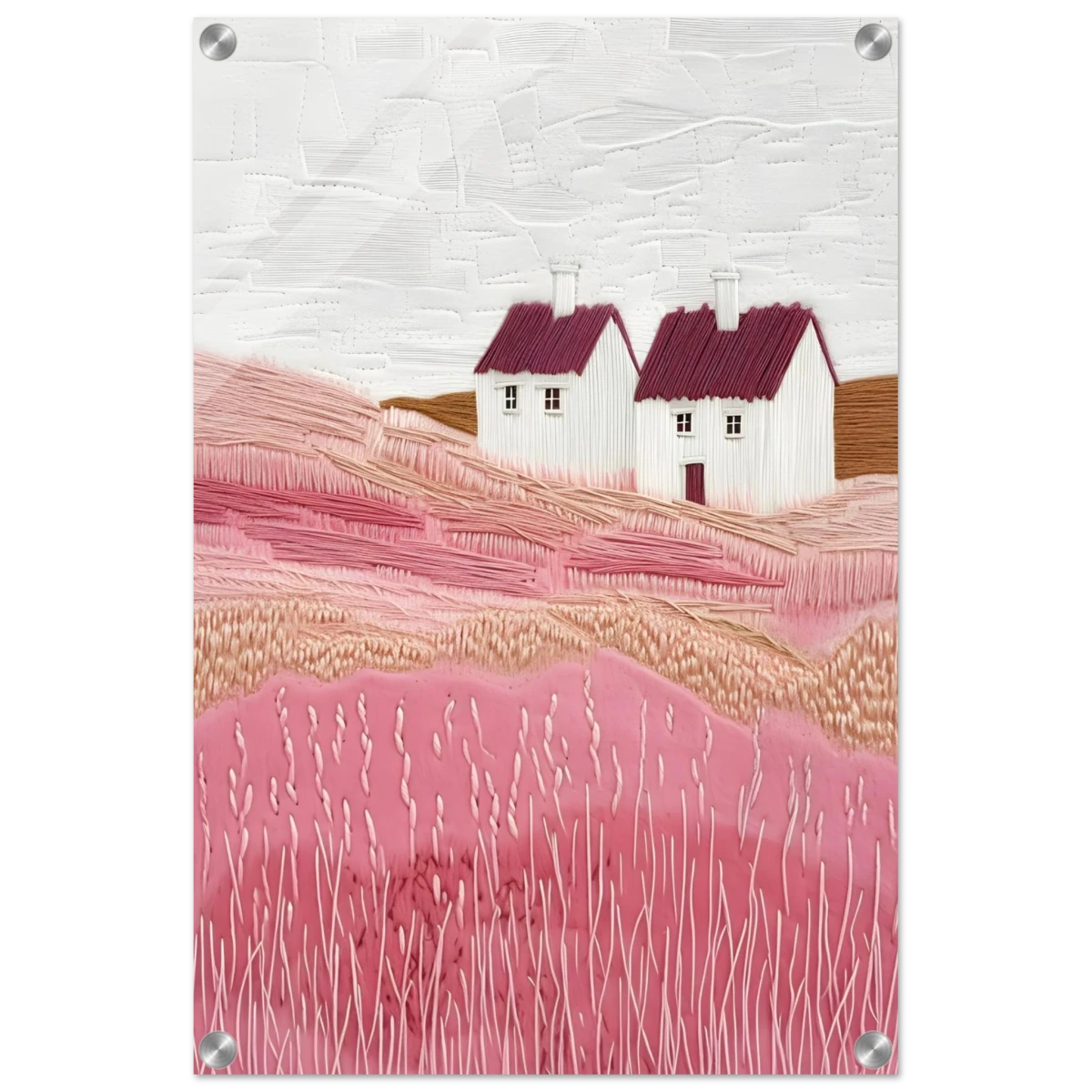 Blush Fields – Whimsical Countryside Charm - Acrylic Print - 40x60 cm / 16x24″ -