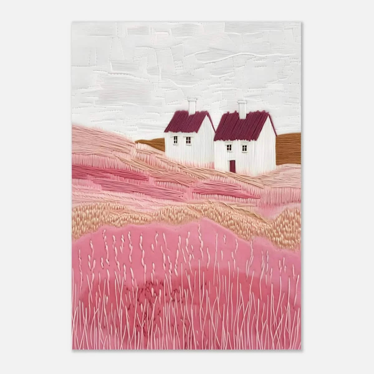 Blush Fields – Whimsical Countryside Charm - Aluminum Print - 70x100 cm / 28x40″ -