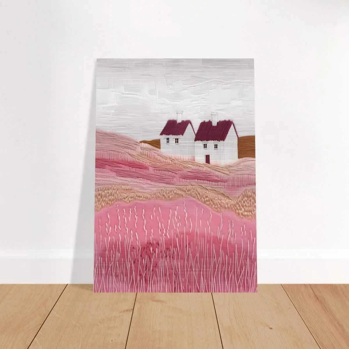 Blush Fields – Whimsical Countryside Charm - Brushed Aluminum Print - 70x100 cm / 28x40″ -