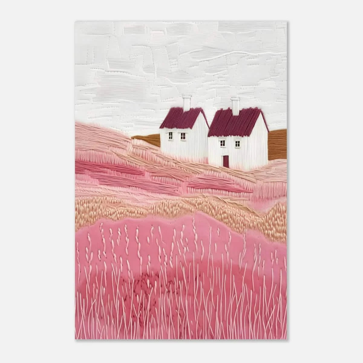 Blush Fields – Whimsical Countryside Charm - Aluminum Print - 20x30 cm / 8x12″ -