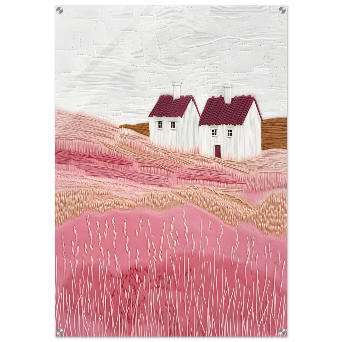 Blush Fields – Whimsical Countryside Charm - Acrylic Print - 70x100 cm / 28x40″ -