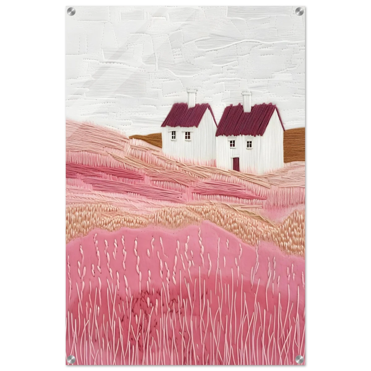 Blush Fields – Whimsical Countryside Charm - Acrylic Print - 60x90 cm / 24x36″ -
