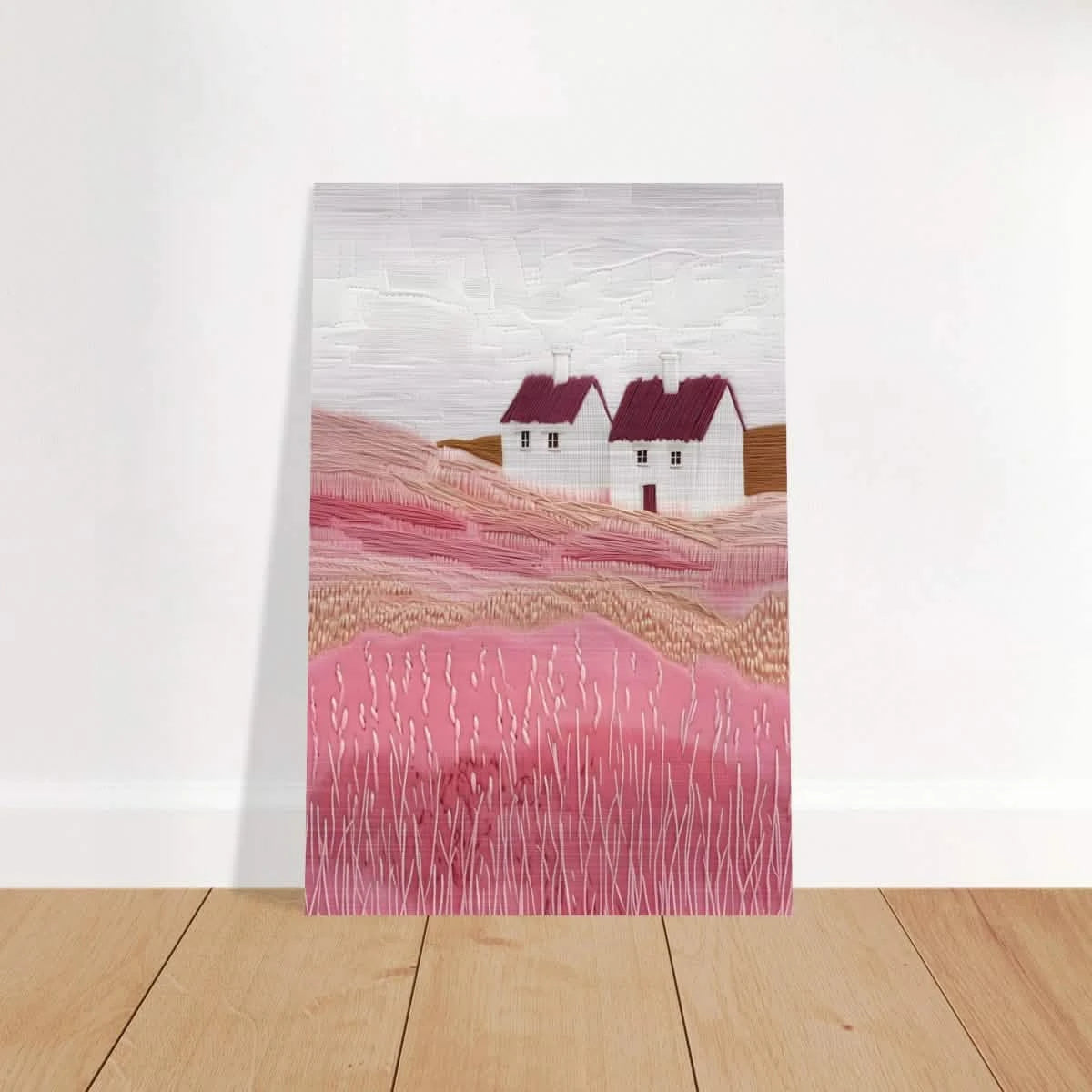 Blush Fields – Whimsical Countryside Charm - Brushed Aluminum Print - 60x90 cm / 24x36″ -