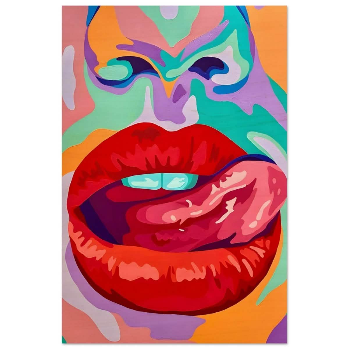 Bold Temptation | Pop Art, Abstract Expressionism Wall art Print - 30x45 cm / 12x18″ - Wood Prints -