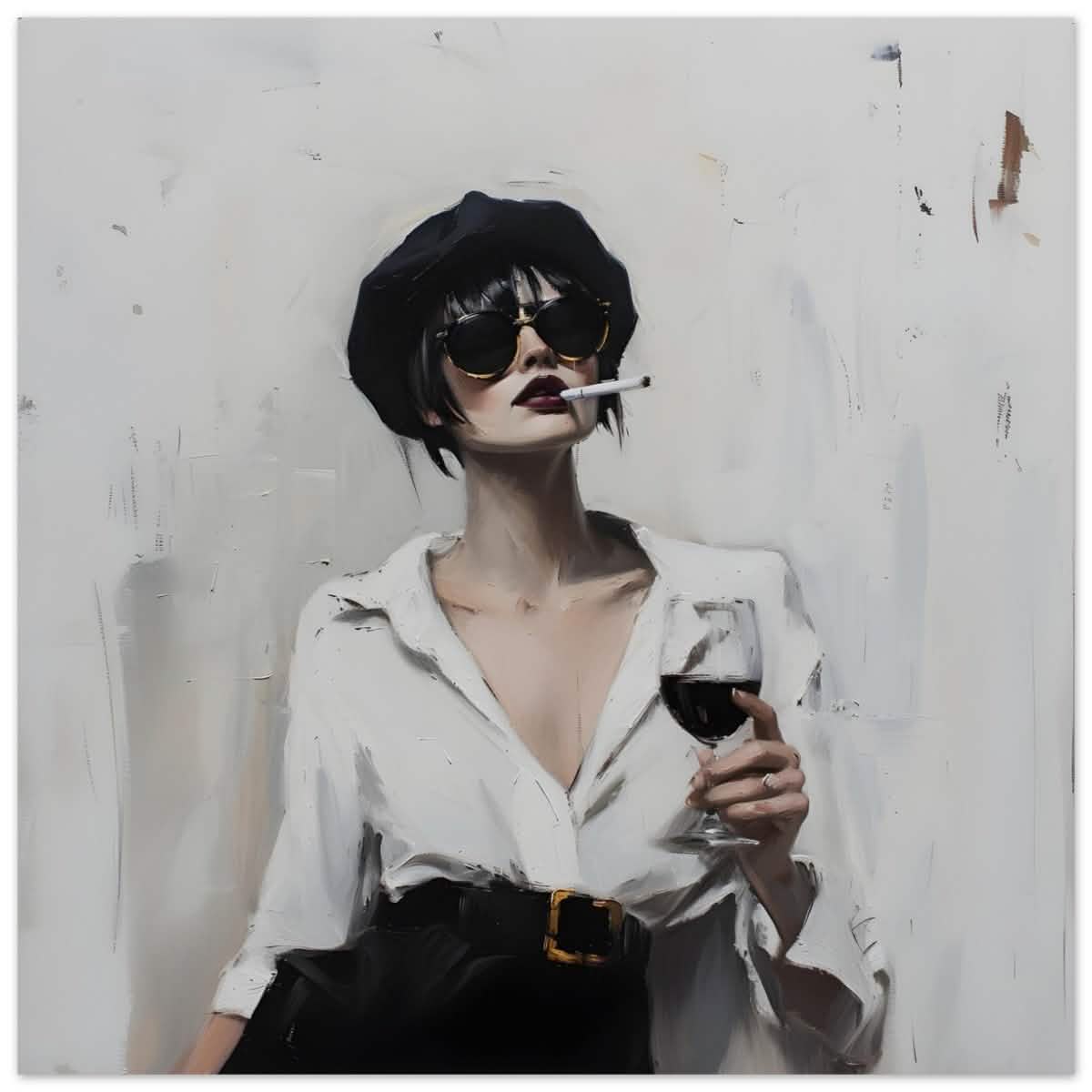 Bold & Unapologetic | Contemporary Figurative Painting Art Print - Aluminum Print - 60x60 cm / 24x24″ -