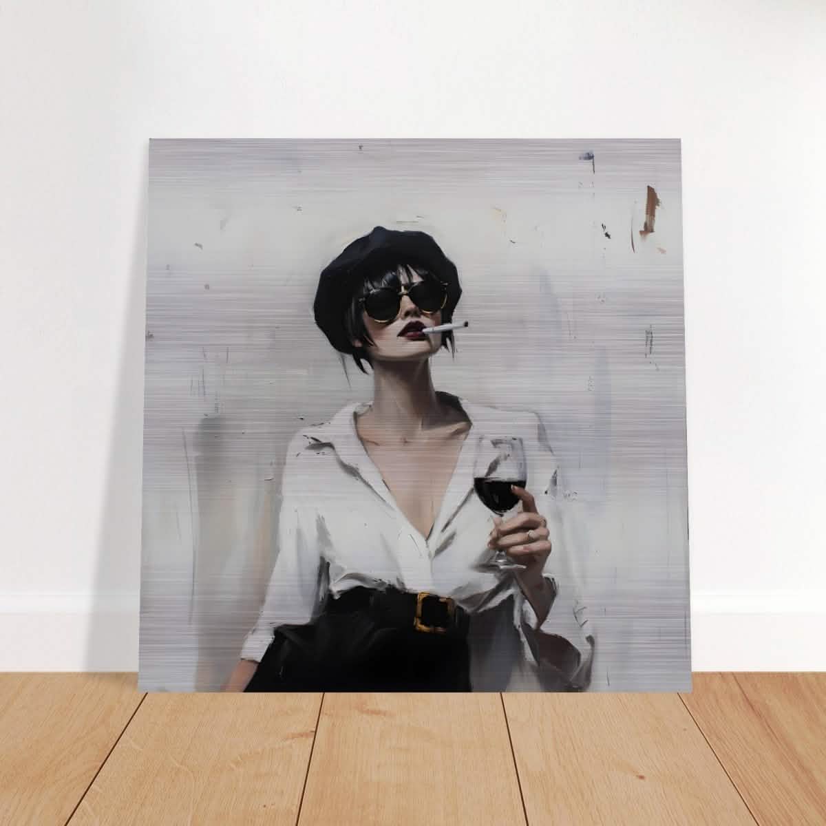 Bold & Unapologetic | Contemporary Figurative Painting Art Print - Brushed Aluminum Print - 50x50 cm / 20x20″ -